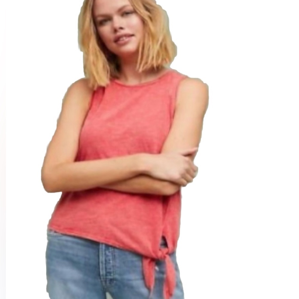 Anthropologie Maeve Tied Front Women’s Red/Hot Pink Tank Top Size Small